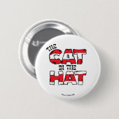 Katze im Hut | Roter und weißer Streifen Button (Vorne & Hinten)