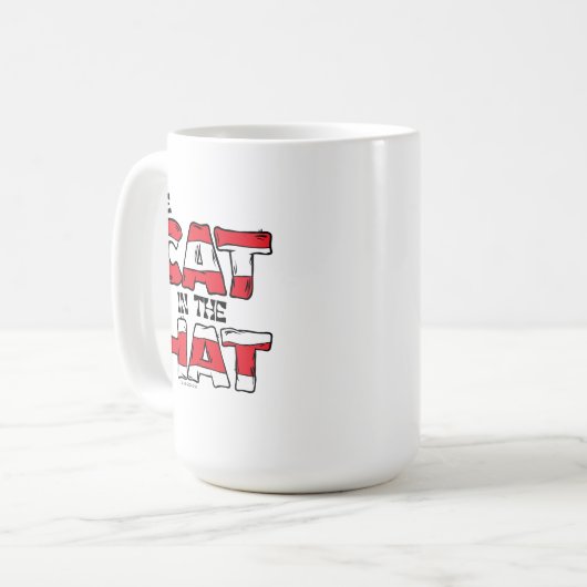 Katze im Hut | Roter und weißer Streifen Kaffeetasse (Vorderseite Links)