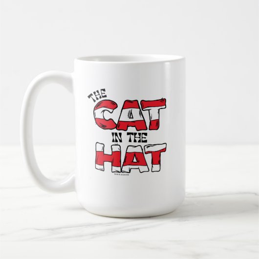 Katze im Hut | Roter und weißer Streifen Kaffeetasse (Links)