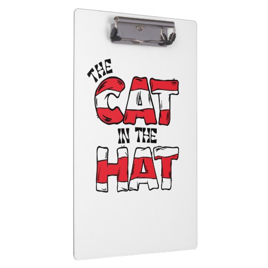 Katze im Hut | Roter und weißer Streifen Klemmbrett (Rechts)