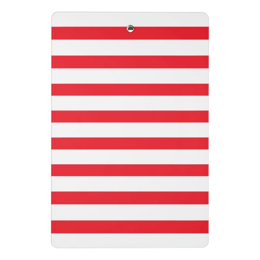Katze im Hut | Roter und weißer Streifen Mini Klemmbrett (Rückseite)