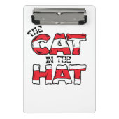 Katze im Hut | Roter und weißer Streifen Mini Klemmbrett (Vorderseite)