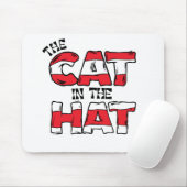 Katze im Hut | Roter und weißer Streifen Mousepad (Mit Mouse)
