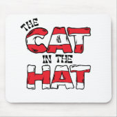 Katze im Hut | Roter und weißer Streifen Mousepad (Vorne)