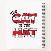 Katze im Hut | Roter und weißer Streifen Notizblock (Rückseite)