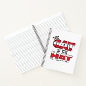 Katze im Hut | Roter und weißer Streifen Notizblock (Innenseite)