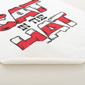 Katze im Hut | Roter und weißer Streifen Sherpadecke (3/4)