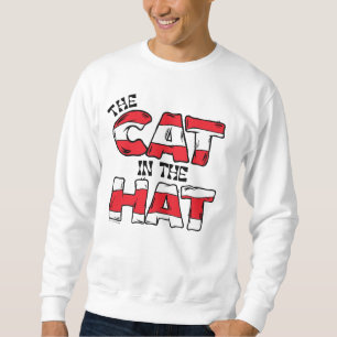 Katze im Hut   Roter und weißer Streifen Sweatshirt
