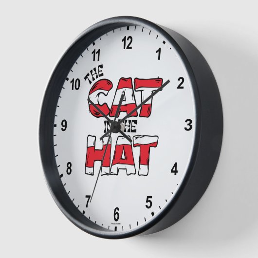 Katze im Hut | Roter und weißer Streifen Uhr (Winkel)