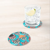 Katze im Hut Runder Pappuntersetzer (Vor Ort)