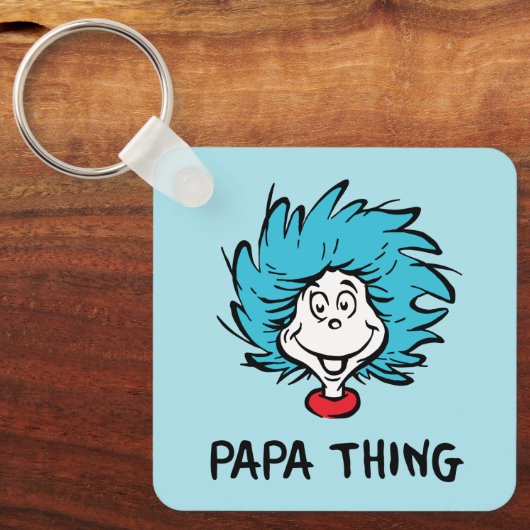 Katze im Hut | Sache 1 Sache 2 - Papa Sache Schlüsselanhänger (Vorderseite)