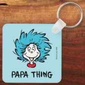 Katze im Hut | Sache 1 Sache 2 - Papa Sache Schlüsselanhänger (Rückseite)