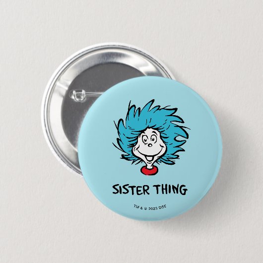 Katze im Hut | Sache 1 Sache 2 - Schwindel Button (Vorne & Hinten)