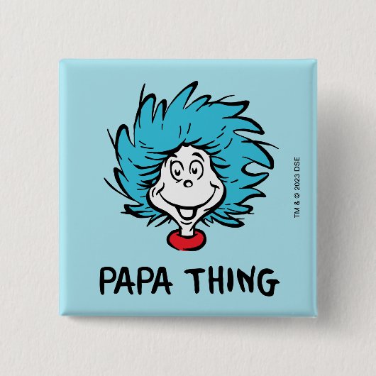 Katze im Hut | Sache eins zwei - Papa Sache Button (Vorderseite)