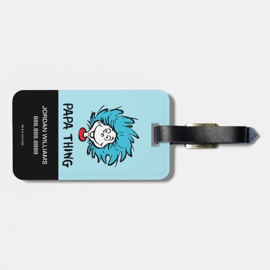 Katze im Hut | Sache eins zwei - Papa Sache Gepäckanhänger (Rückseite horizontal)