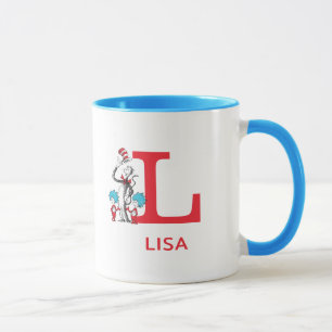 Katze im Hut, Sache mit einem Namen und Monogramm  Tasse