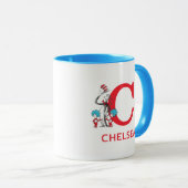 Katze im Hut, Sache mit einem Namen und Monogramm Tasse (VorderseiteRechts)