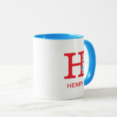 Katze im Hut, Sache mit einem Namen und Monogramm Tasse (VorderseiteRechts)