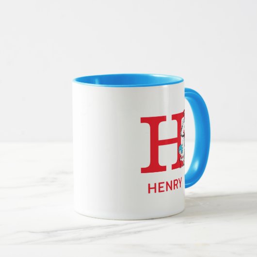 Katze im Hut, Sache mit einem Namen und Monogramm Tasse (VorderseiteRechts)