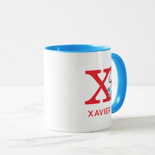 Katze im Hut, Sache mit einem Namen und Monogramm Tasse (VorderseiteRechts)