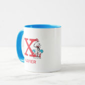 Katze im Hut, Sache mit einem Namen und Monogramm  Tasse (Vorderseite Links)