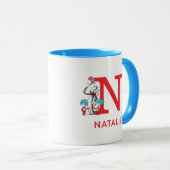 Katze im Hut, Sache mit einem Namen und Monogramm Tasse (VorderseiteRechts)