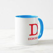 Katze im Hut, Sache mit einem Namen und Monogramm Tasse (VorderseiteRechts)