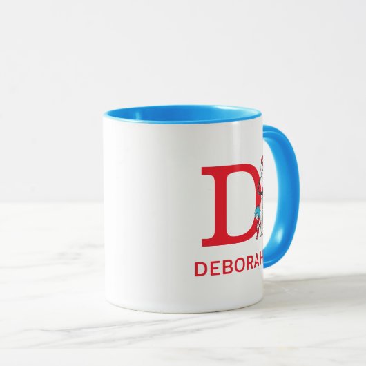 Katze im Hut, Sache mit einem Namen und Monogramm Tasse (VorderseiteRechts)