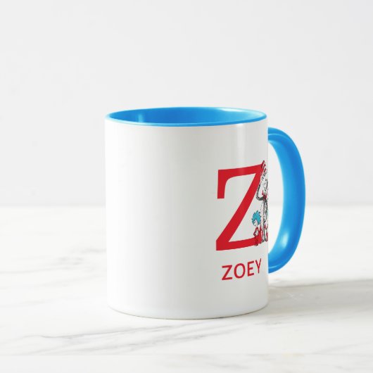 Katze im Hut, Sache mit einem Namen und Monogramm Tasse (VorderseiteRechts)