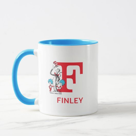 Katze im Hut, Sache mit einem Namen und Monogramm  Tasse (Links)