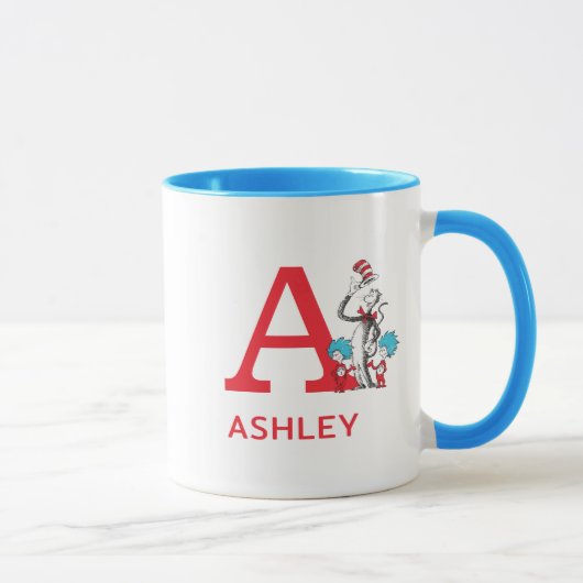 Katze im Hut, Sache mit einem Namen und Monogramm Tasse (Rechts)