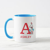 Katze im Hut, Sache mit einem Namen und Monogramm Tasse (Links)