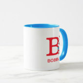 Katze im Hut, Sache mit einem Namen und Monogramm Tasse (VorderseiteRechts)