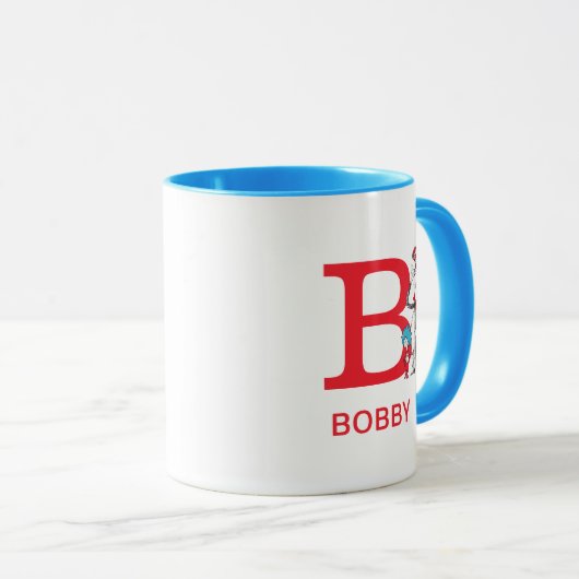 Katze im Hut, Sache mit einem Namen und Monogramm Tasse (VorderseiteRechts)