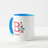 Katze im Hut, Sache mit einem Namen und Monogramm  Tasse (Vorderseite Links)