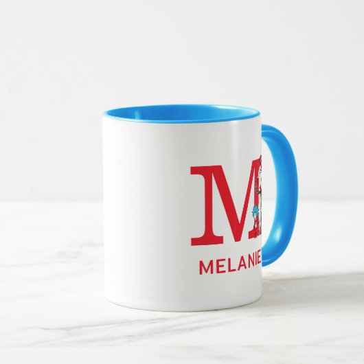 Katze im Hut, Sache mit einem Namen und Monogramm Tasse (VorderseiteRechts)