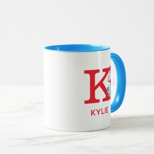 Katze im Hut, Sache mit einem Namen und Monogramm Tasse (VorderseiteRechts)