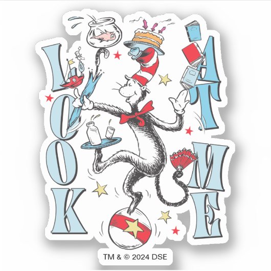 Katze im Hut | Schauen Sie mich an Aufkleber (Vorderseite)