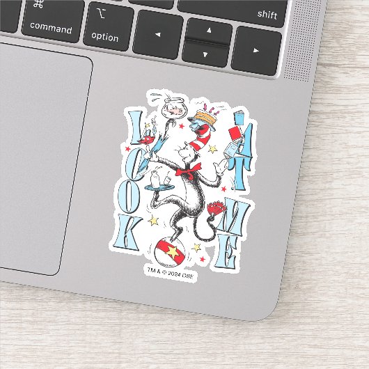 Katze im Hut | Schauen Sie mich an Aufkleber (Detail)