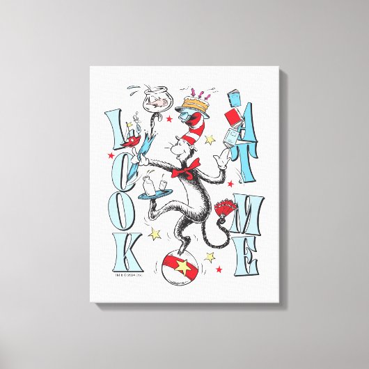 Katze im Hut | Schauen Sie mich an Leinwanddruck (Vorderseite)