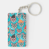 Katze im Hut Schlüsselanhänger (Rückseite)