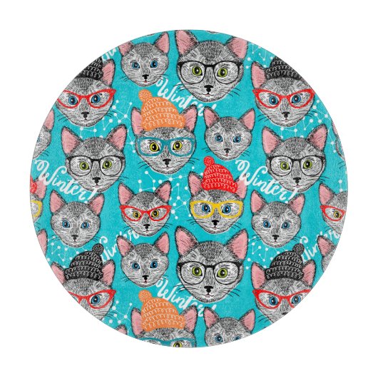 Katze im Hut Schneidebrett (Vorderseite)