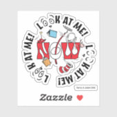 Katze im Hut | Sieh mich an! Sieh mich an! Aufkleber (Blatt)