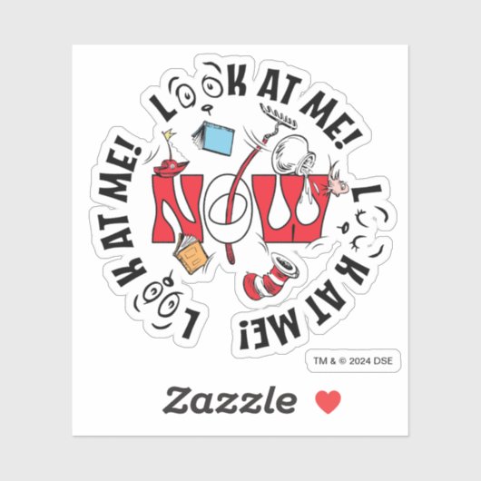 Katze im Hut | Sieh mich an! Sieh mich an! Aufkleber (Blatt)