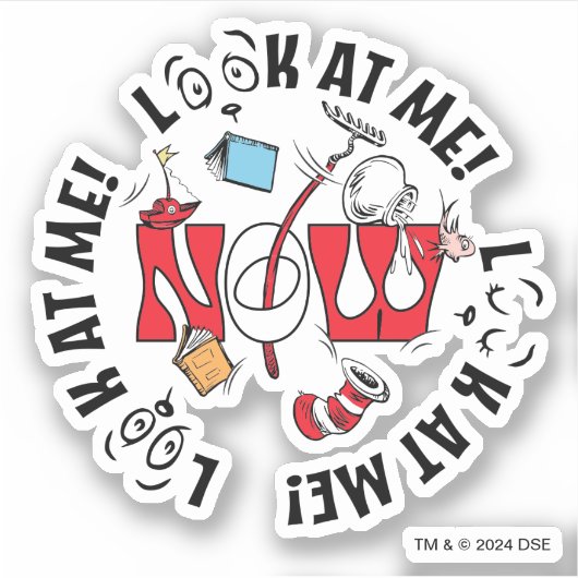 Katze im Hut | Sieh mich an! Sieh mich an! Aufkleber (Vorderseite)