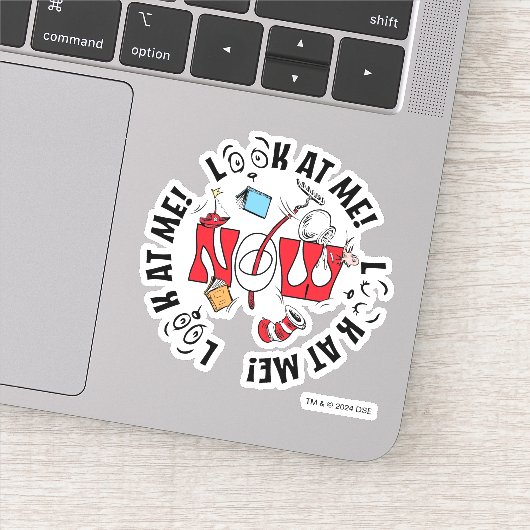 Katze im Hut | Sieh mich an! Sieh mich an! Aufkleber (Detail)