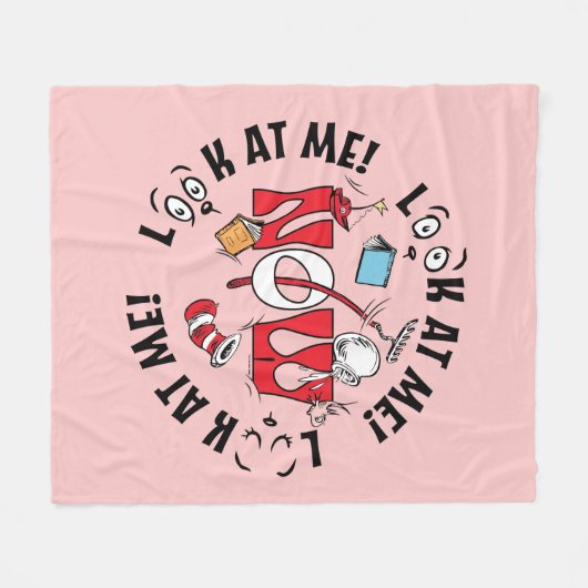 Katze im Hut | Sieh mich an! Sieh mich an! Fleecedecke (Vorderseite (Horizontal))