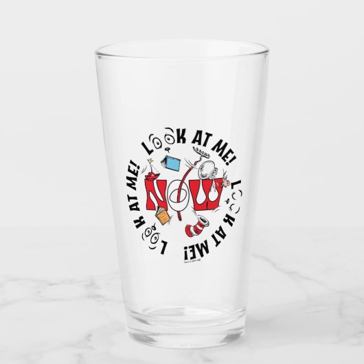 Katze im Hut | Sieh mich an! Sieh mich an! Glas (Vorderseite)