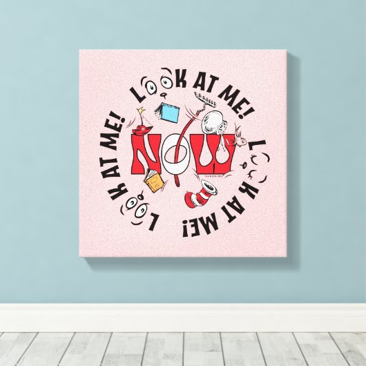 Katze im Hut | Sieh mich an! Sieh mich an! Leinwanddruck (Insitu (Holzboden))