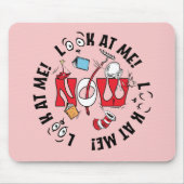 Katze im Hut | Sieh mich an! Sieh mich an! Mousepad (Vorne)